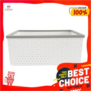 RECTANGULAR ตะกร้าผ้าเหลี่ยม PLIM STACK ไซซ์ S สีขาวRECTANGULAR BASKET PLIM STACK S WHITE