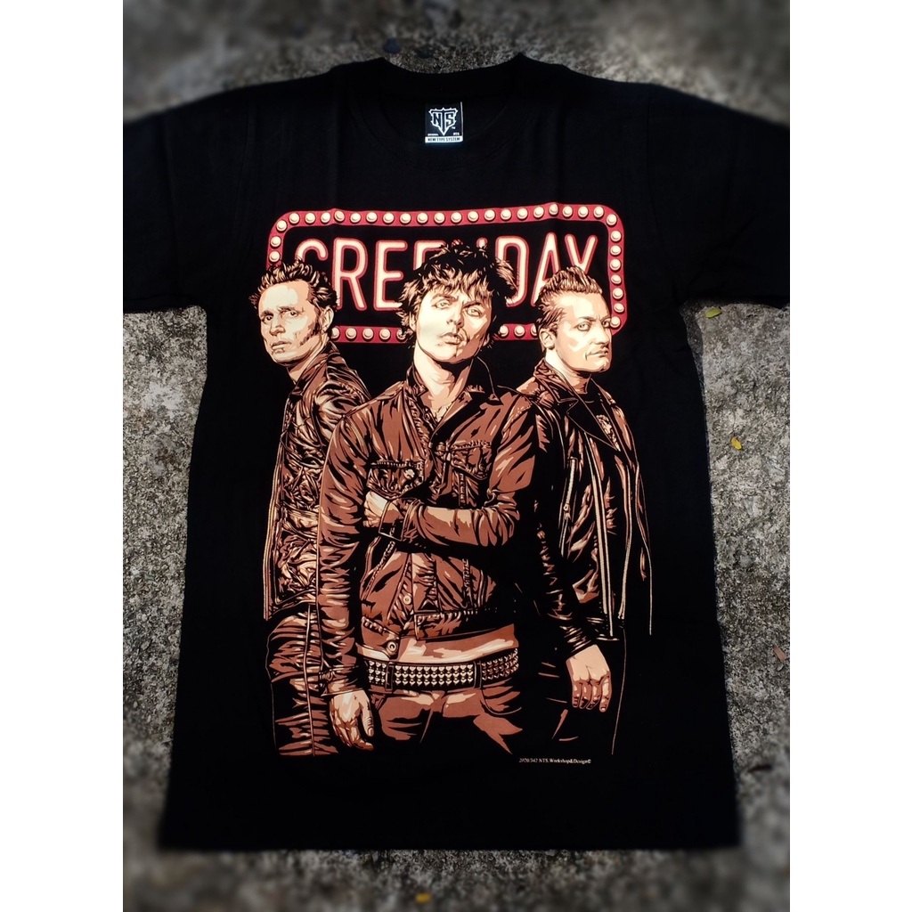 NTS342 สีเขียววัน PUNK ROCK BAND AKA BILLIE JOE ARMSTRONG MIKE DIRT TRE COOL NTS ใหม่ TYPE SYSTEM CO