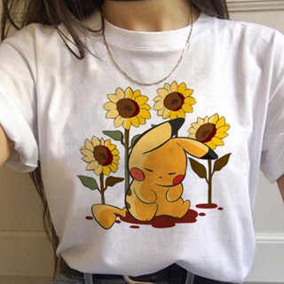 Pokemon Go Harajuku T Shirts Women Kawaii Pikachu Funny Cartoon T-shirt 90s Cute Print Tshirt_07