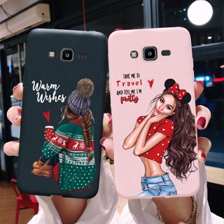 เคสโทรศัพท์มือถือแบบนิ่ม ลายผู้หญิงกาแฟ สําหรับ Samsung Galaxy J7 Core Nxt Neo J5 2015 J7Core J701