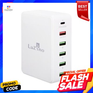 Plug ปลั๊ก USB 65 วัตต์ LUZINO รุ่น LB3589 ความยาว 1.5 เมตร สีขาวUSB Plug 65 W. LUZINO LB3589 Length 1.5 M. White