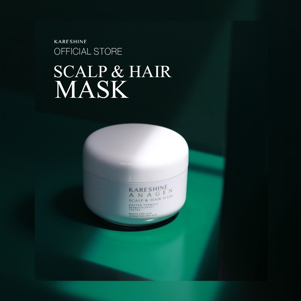 Kareshine Anagen Scalp & Hair Mask มาส์กลดผมขาดหลุดร่วง กระตุ้นผมงอก ฟื้นฟูผมเสียหนัก ให้เส้นผมมีน้ำหนัก เงางาม 200 ml.