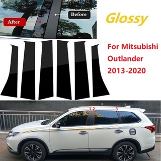 【TokTik Hot Style】ฝาครอบเสาประตูหน้าต่างรถยนต์ สําหรับ Mitsubishi Outlander 2013-2021 6 ชิ้น ต่อชุด