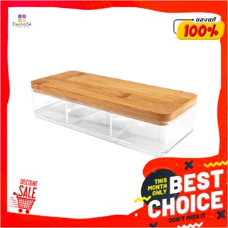 CLEAR กล่องใสฝาไม้ STACKO MOKU BB01023 9.2x21.2x5.1 ซม.CLEAR BOX WITH WOODEN LID STACKO MOKU BB01023 9.2X21.2X5.1CM