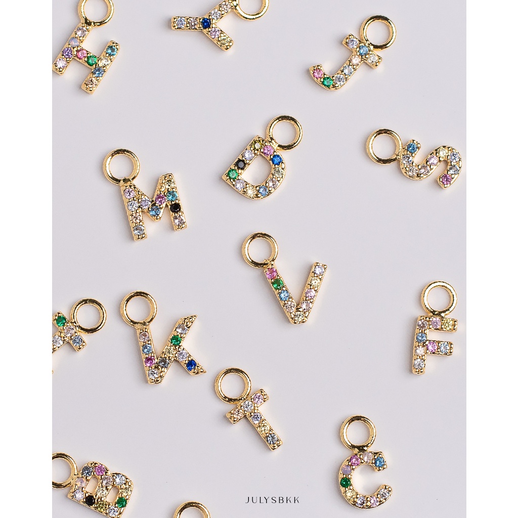 Julys - rainbow alphabet charms