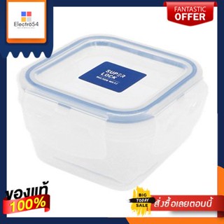 กล่องอาหารทรงเหลี่ยมฝาล็อก SUPER LOCK รุ่น JCP-6840 ขนาด 225 มล. สีขาว - น้ำเงินSquare food box with lid SUPER LOCK Mode