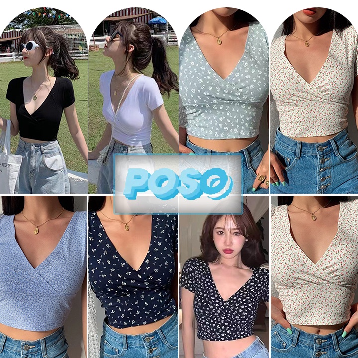 เสื้อวินเทจเสื้อยืดเกาหลี  ลายดอกไม้  มีให้เลือกหลายสี
