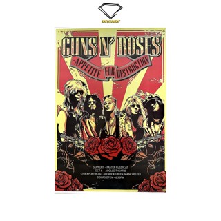 💎Intelligent | โปสเตอร์ Guns N’ Roses | ขนาด 23.5x34.5 นิ้ว | x 1 แผ่น Guns N’ Roses โปสเตอร์วงดนตรี