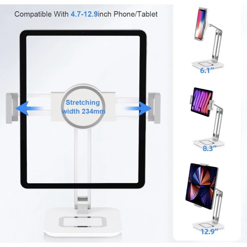 ขาตั้งจับ จอสมาร์ทโฟน แท็บเล็ต แขนอลูมินั่ม Easy Phone/Tablet Holder รุ่น RS7 thumbnail 6