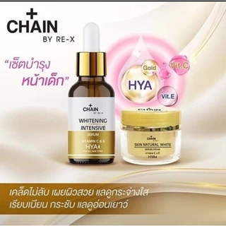 CHAIN BY RE-X เนเชอรัลไวท์เซรั่มและครีม บำรุงผิวหน้า เพิ่มความชุ่มชื้นให้กับผิว ดูกระจ่างใส