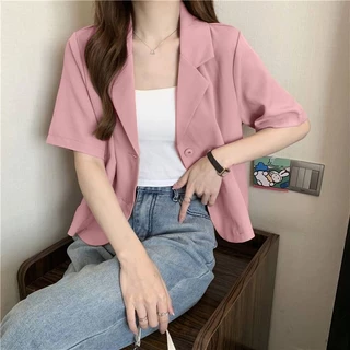 สูทสาวอวบ💗สูทแขนสั้น มีไซส์ 30-60 นิ้ว ผ้าหนา Blazer กระเป๋าจริง เสื้อคลุมสาวอวบ ชุดทำงานสาวอวบ เบลเซอร์สาวอวบ