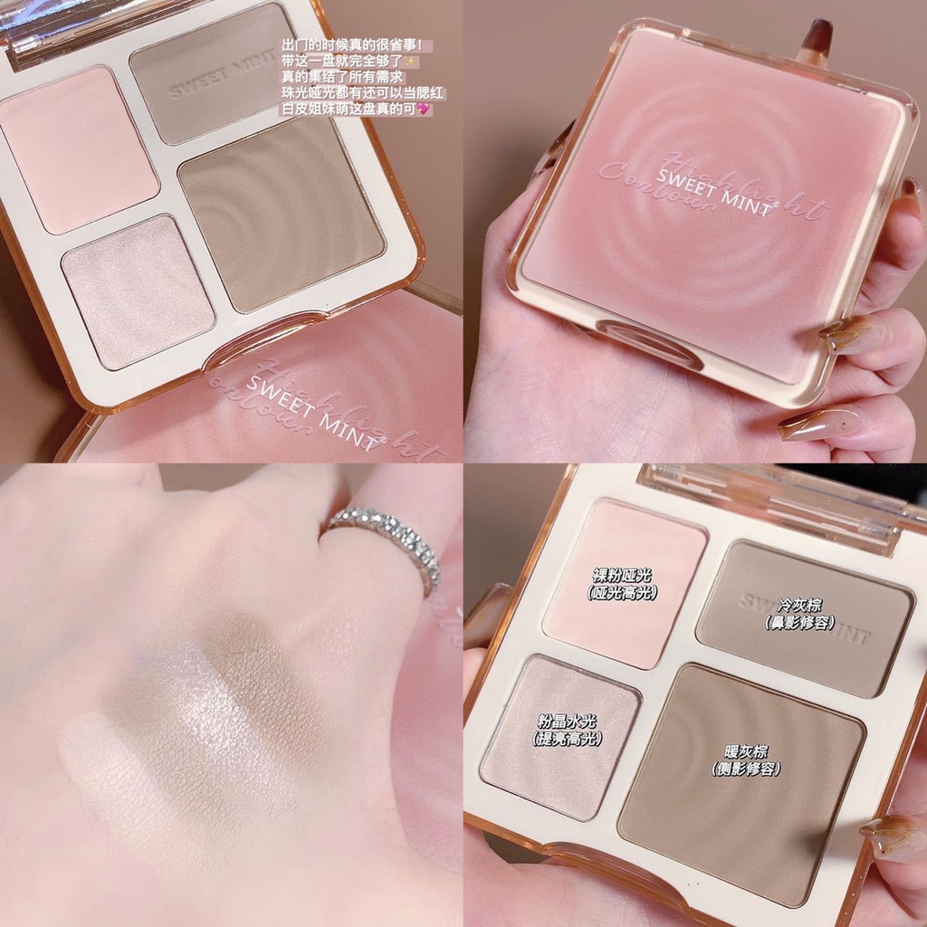 sweet mintพาเลทคอนทัวร์ ไฮไลท์เฉดดิ้ง พาเลทไฮไลท์เฉดดิ้ง สร้างมิติ12g คอนทัวร์All in one -2434