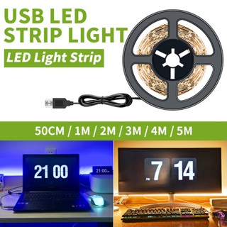 แถบไฟ LED USB 5V ยืดหยุ่น เทปริบบิ้น ไร้สาย LED ตู้เสื้อผ้า โคมไฟทีวี ไฟแบ็คไลท์ ตกแต่งห้อง