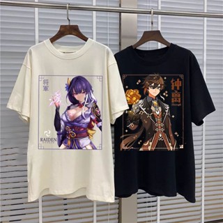 PRIA T-shirts Boys/Girls Anime Genshin Impact ZhongLi Men/Women Distro Tops_03