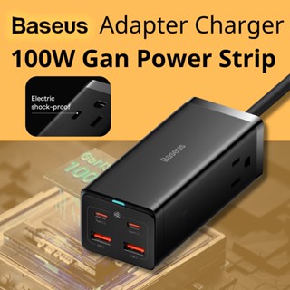 Baseus GaN Pro 100W หัวชาร์จชาร์จเร็ว Fast Charger อแดปเตอร์ชาร์จไว  Desktop Power Strip รางปลั๊กไฟ