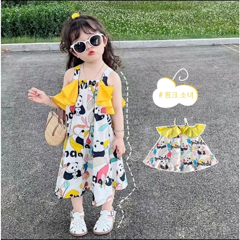 [Y D]192 พร้อมส่ง ชุดเดรสแขนกุดสำหรับเด็กผู้หญิง
