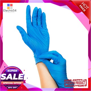 NITRILE ถุงมือยางไนไตรชนิดไม่มีแป้ง POLY-BRITE SIZE M สีฟ้าNITRILE DISPOSABLE GLOVES POLY-BRITE SIZE M BLUE