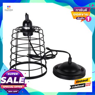 Iron โคมไฟแขวนเหล็ก (E27x1) LUZINO รุ่น L150047 สีดำPendant Lamp Iron (E27x1) LUZINO L150047 Black