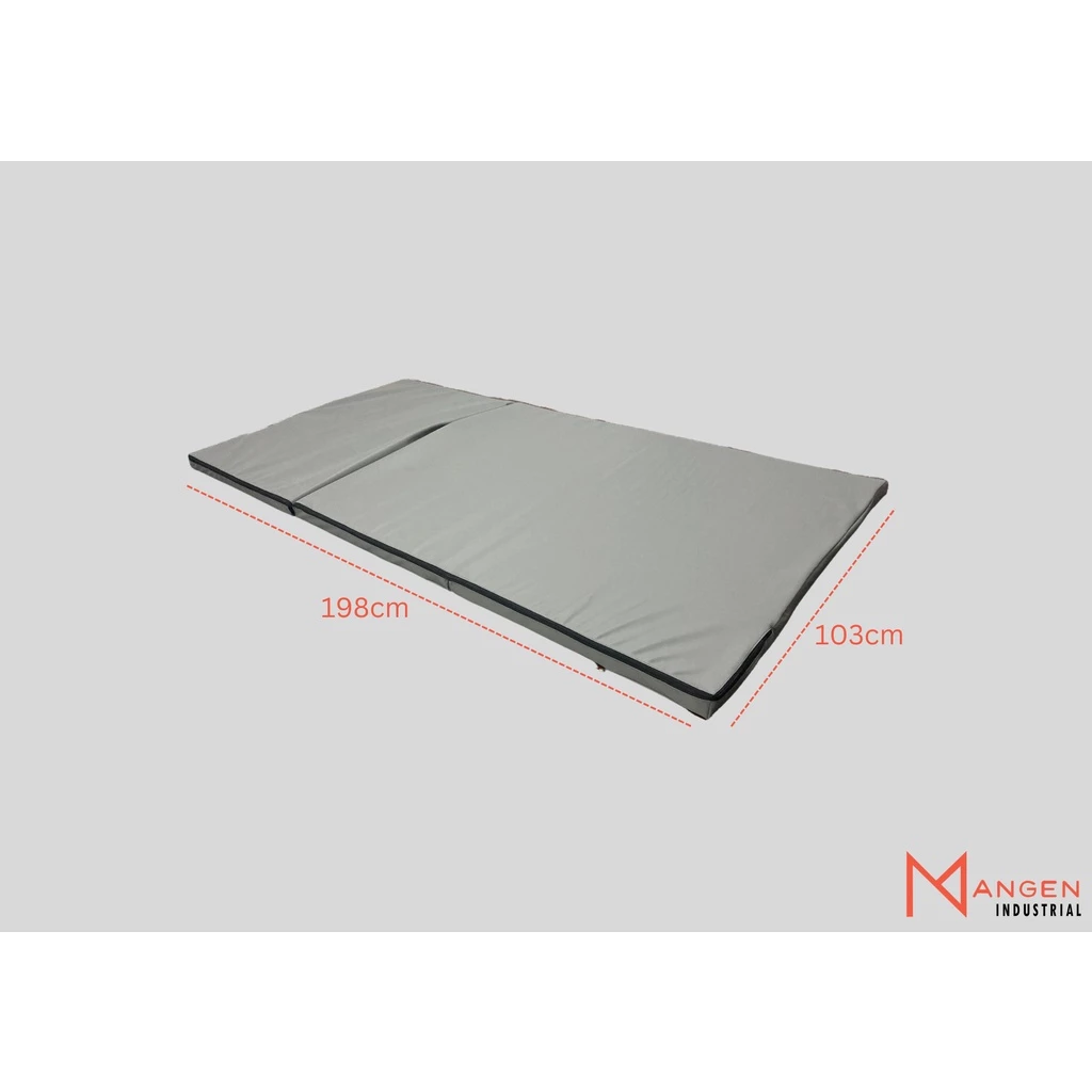 ที่นอนยางพารา Mangen BounceFlex Foam หุ้มหนัง Duraleather สีเทา แบบพับ thumbnail 4