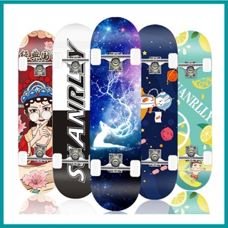 ปลีก/ส่ง สเก็ตบอร์ด Skateboards 80cm ผู้เริ่มต้นเล่น-มืออาชีพ  (สินค้าพร้อมเล่น) แฟชั่นสเก็ตบอร์ด G0195