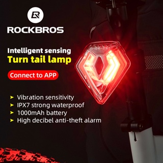 Rockbros ไฟท้ายจักรยานอัจฉริยะ ไร้สาย 1000 mAh Ipx7 กันน้ํา ชาร์จไฟได้