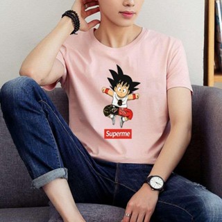 SUPREME แขนสั้นSUPREME№ข้อต่อดราก้อนบอล Little Goku แขนสั้น Supreme ญี่ปุ่น อะนิเมะชายหญิงเสื้อยืดผ้าฝ้ายแท้ Huang _05