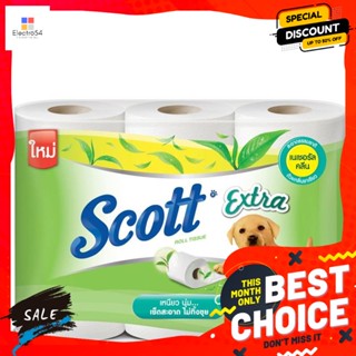 สก็อตต์ เอ็กซ์ตร้า กระดาษชำระ เนเชอรัล คลีน กลิ่นชาเขียว 6 ม้วน Scott Extra Toilet