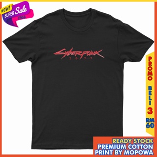 ราคาถูกเสื้อยืดแฟชั่น Tshirt CYBERPUNK 2077 Centre Design 100% Premium Cotton Ready Stock S-5XLDIY เสื้อยืด_12