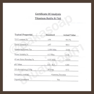 TD Titanium dioxide (ไททาเนียมไดออกไซด์) สารให้สีขาว ขนาด 50 กรัม สำหรับทำสบู่ เครื่องสำอาง ครีม โลชั่น