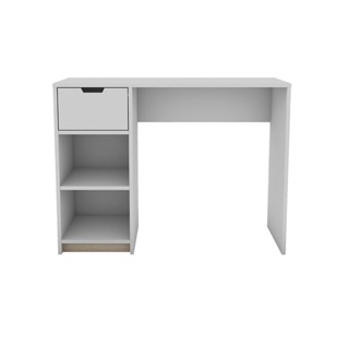 [กทม. 3-5 วัน ส่ง] Koncept furniture โต๊ะทำงาน รุ่น Whitie สีขาว-ลินเบิร์ก (100x40x75 ซม.)
