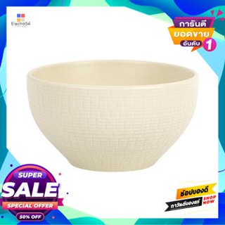 Stoneware ชามสโตนแวร์ทรงกลม Emboss Kassa Home รุ่น Hjcqd-051B1-Cream ขนาด 5.5 นิ้ว สีครีมround Stoneware Bowl Emboss  Ho