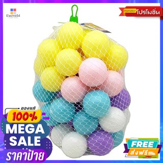 ปิงปอง ชุดลูกบอล สีพาสเทล 50 ลูก ถุงตาข่าย รุ่น 2010 คละสี Set of 50 pastel colored balls with a net bag, model 2010, as