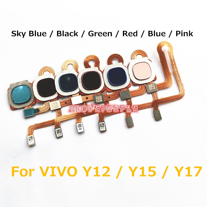 1pcs เซ็นเซอร์ลายนิ้วมือปุ่ม Home Touch ID Flex สําหรับ VIVO Y12 Y15 Y17 อะไหล่ทดแทน