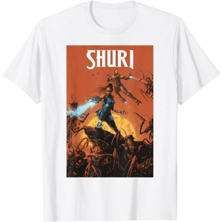 เสื้อยืด พิมพ์ลายการ์ตูน Marvel Comixology Shuri And Iron Man สําหรับผู้ใหญ่_07