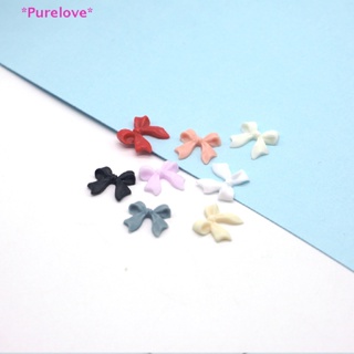 Purelove&gt; ใหม่ ขายดี พลอยเทียมเรซิ่น รูปโบว์ 3D 11x11 มม. สําหรับตกแต่งเล็บ 50 ชิ้น