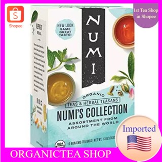 ชา Numi Tea, Organic Tea, Teas &amp; Herbal Teasans, Numis Collection, 16 Non-GMO Tea Bags