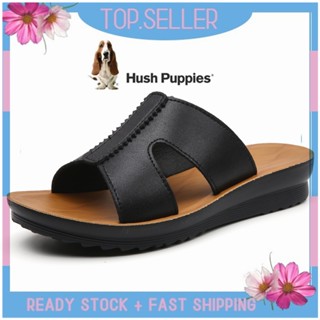 Hush Puppies รองเท้าแตะ ส้นแบน สไตล์เกาหลี ขนาดใหญ่ EU 40 41 สําหรับผู้หญิง
