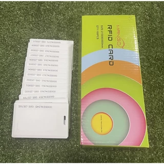 บัตรคีย์การ์ด เเบบหนา แบบเรียงเบอร์ ยี่ห้อ Mango ชนิด RF-ID Card 125 kz 100 ใบ