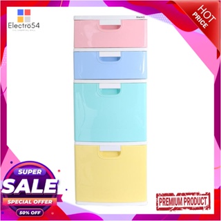 4-TIER ตู้ลิ้นชัก 4 ชั้น STACKO SL22 42X48X112 ซม. หลากสี4-TIER DRAWER UNIT STACKO SL22 42X48X112CM MULTICOLORED