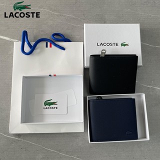 2023 กระเป๋าเงินใหม่*Lacoste_กระเป๋าสตางค์ ใบสั้น สไตล์นักธุรกิจ สําหรับผู้ชาย