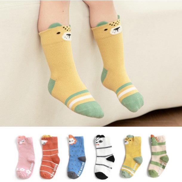 รุ่นใหม่ ถุงเท้าเด็ก รุ่น CUTE ANIMALS (ถุงเท้ามีกันลื่น)