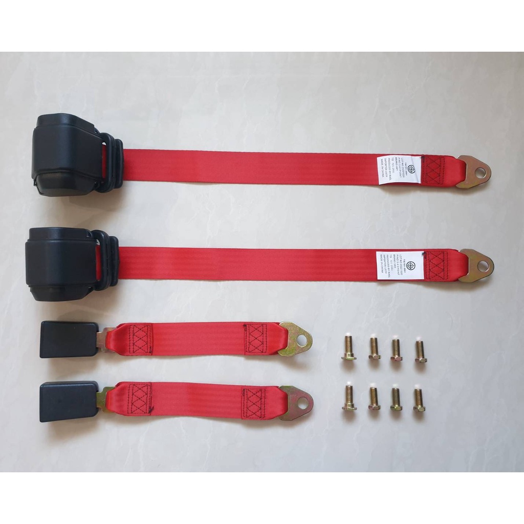 เข็มขัดนิรภัย 3จุด AUTO สีแดง  สายล็อกแบบผ้า LH/RH SET ละ 900 บาท