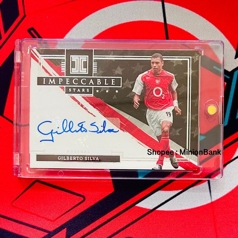 PANINI IMPECCABLE GILBERTO SILVA /99 AUTOGRAPH STARS ARSENAL การ์ดฟุตบอล การ์ดบอล อาร์เซนอล