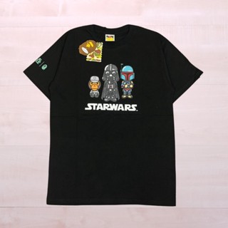เสื้อยืด พิมพ์ลาย A BATHING APE BAPE X STAR WARS 3rd สีดํา