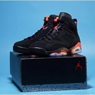 Air Jordan 6 "Infrared - 2019 Release" AJ6 รองเท้าลําลอง สีดํา สีแดง