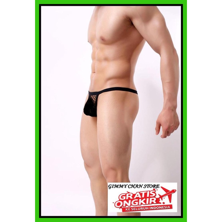 VANSKOOS MENS JOCKSTRAP G-STRING MESH MESH MENS UNDERWEAR - สีดํา VS16K