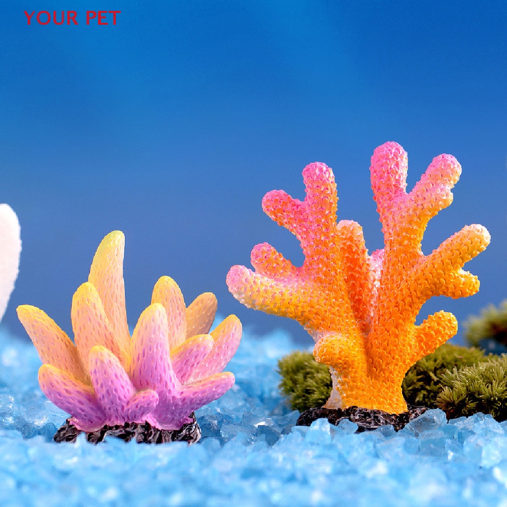 YOUR สีสันปะการังประดิษฐ์น่ารักปลาสวยงามของขวัญ Aquarium Decor Multicolor เรซิ่นแฟชั่น Diy Art Craft ปลาตกแต่ง PET