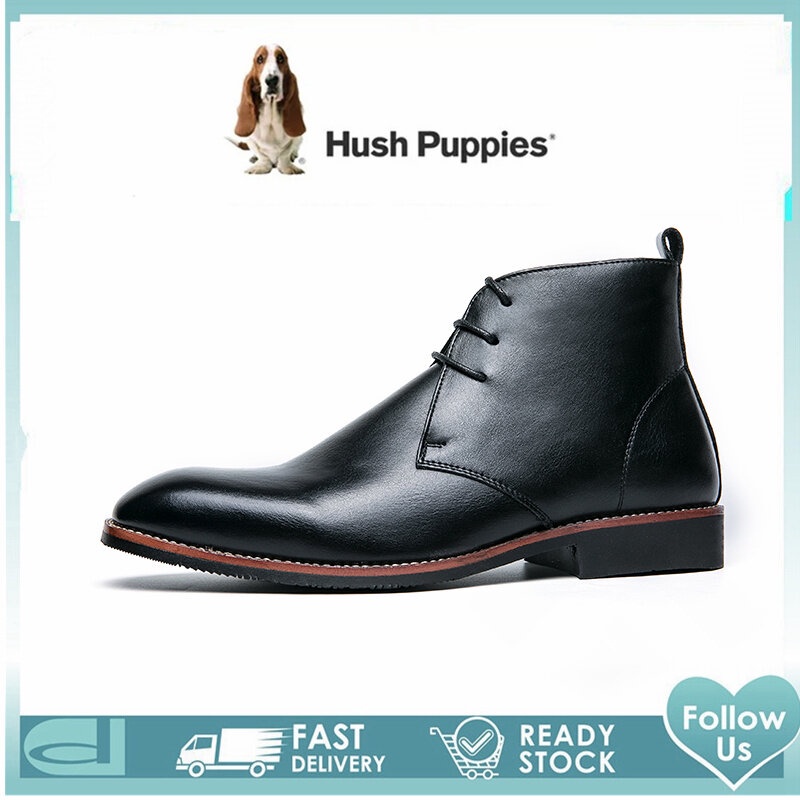 Hush Puppies ผู้ชายรองเท้าข้อเท้ารองเท้า High Cut รองเท้าหนังรองเท้าสําหรับชาย Martin รองเท้าผู้ชายร