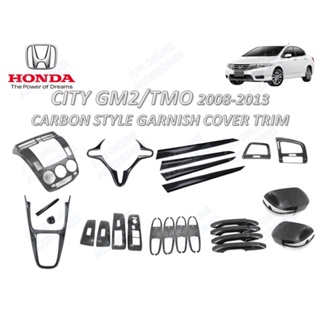 ฝาครอบตกแต่งภายในรถยนต์ แบบคาร์บอน สําหรับ Honda City TMO 2008-2013