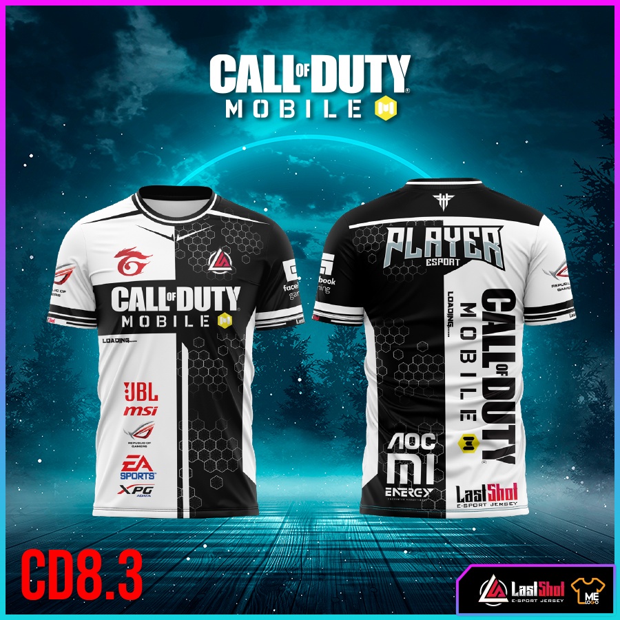 เสื้อยืดกีฬา E-Sport No.8.3 Game Shirt Sport Shirt CALL of DUTY ROV Shirt FREEFRIE PUB G Shirt VALOR